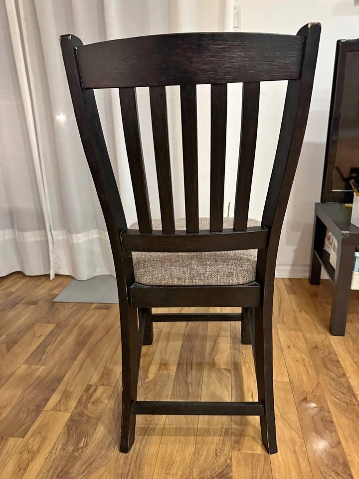 Ashley Dark Wood Slat Back Dining Chair
