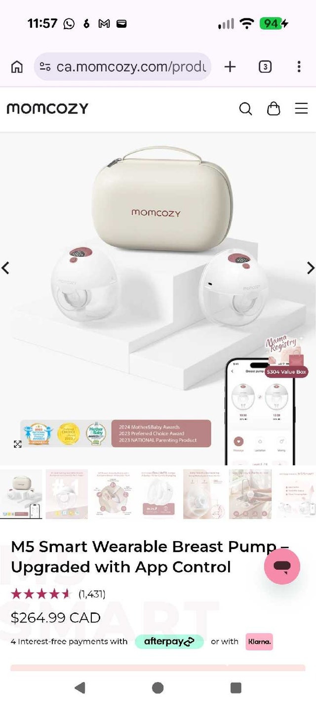 Momcozy M5 Smart Wearable Breast Pump