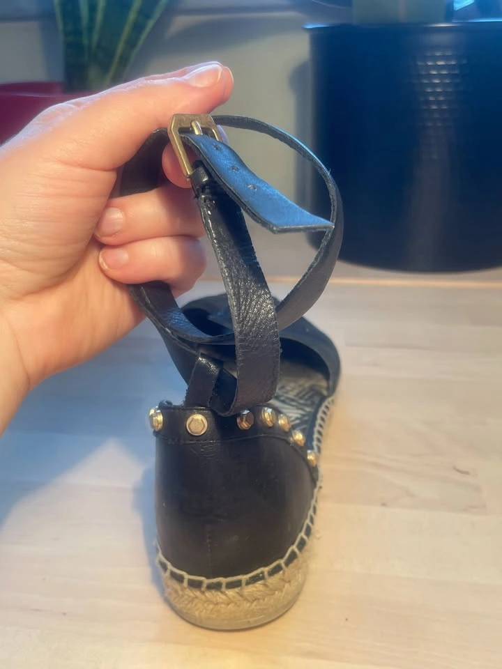 Dolce Vita Ceyla Black Leather Espadrille Sandals US 8.5 - photo 2