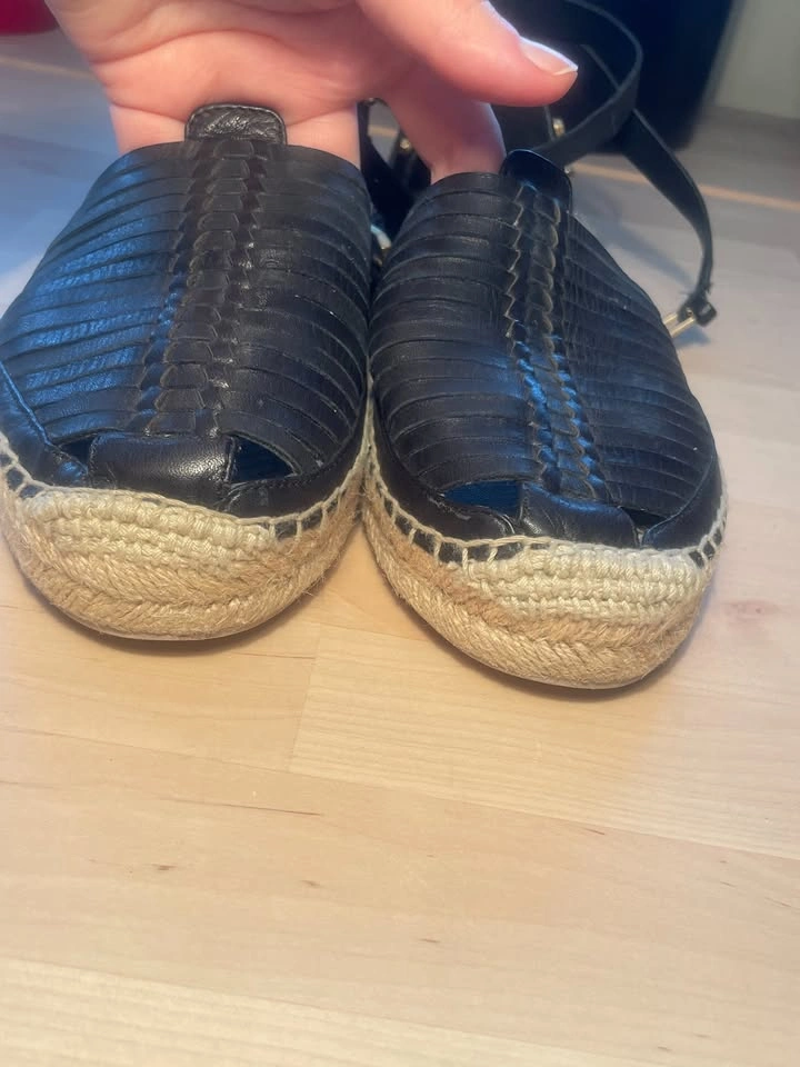 Dolce Vita Ceyla Black Leather Espadrille Sandals US 8.5 - photo 3