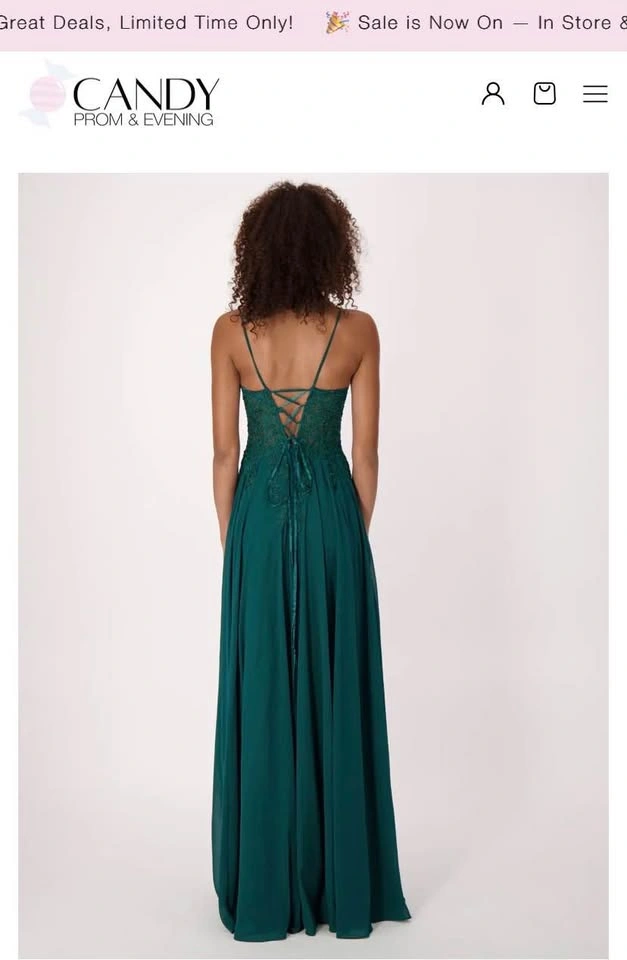 Stunning Emerald green prom dress - photo 2