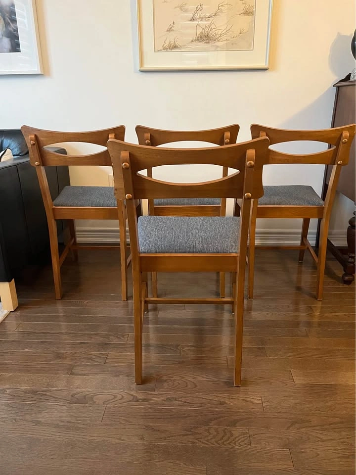 Set of 4 Mid-Century Modern Walnut Dining Chairs (Knechtel) - photo 2
