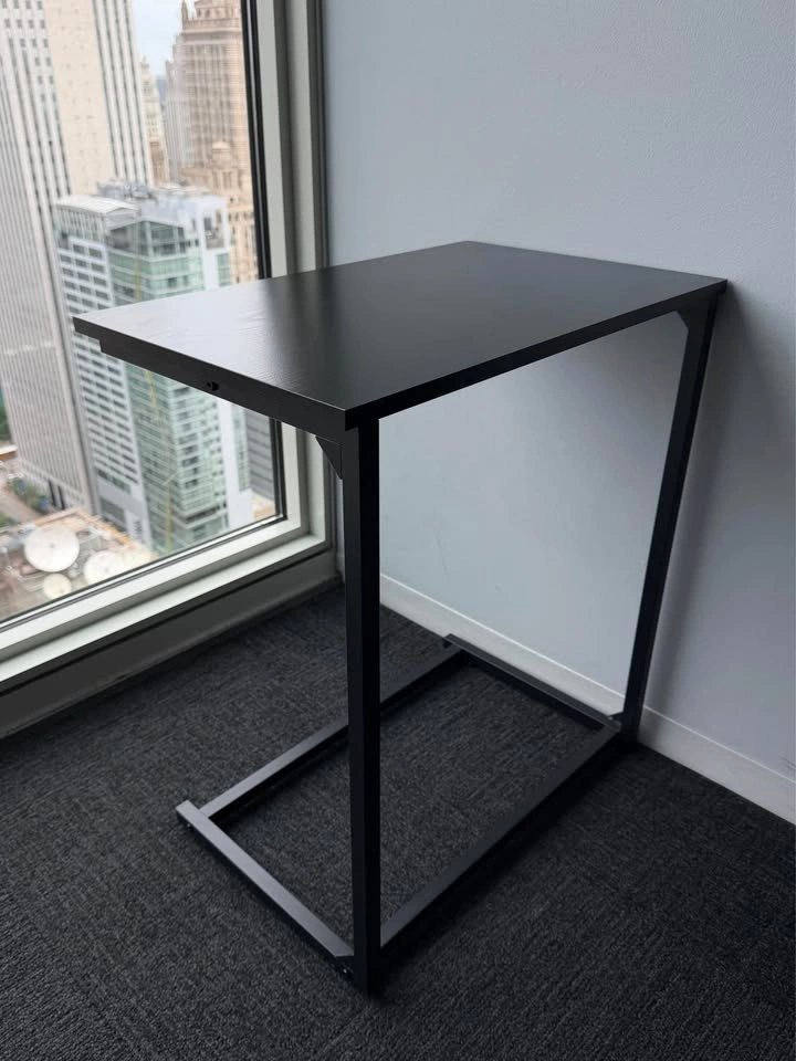 Black C-Shaped Side Table / Small Desk - photo 2