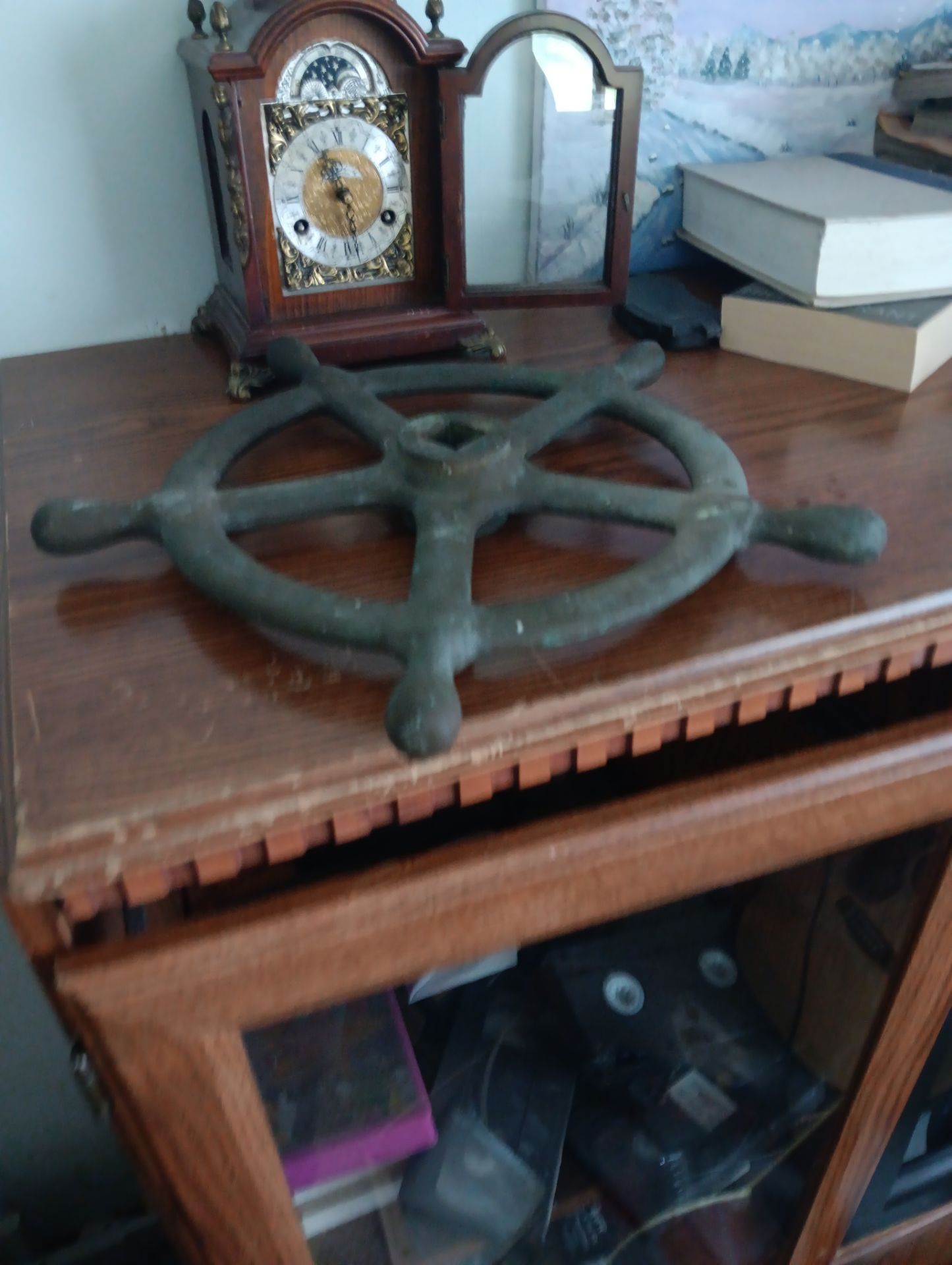 Ship wheel, solid brass antique. - photo 2