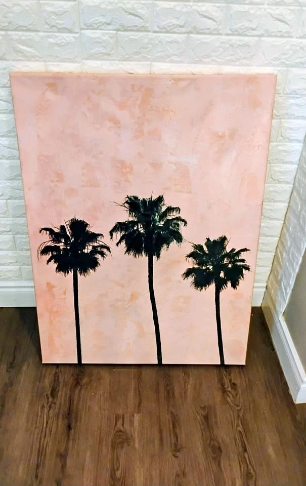Pink palm tree painting