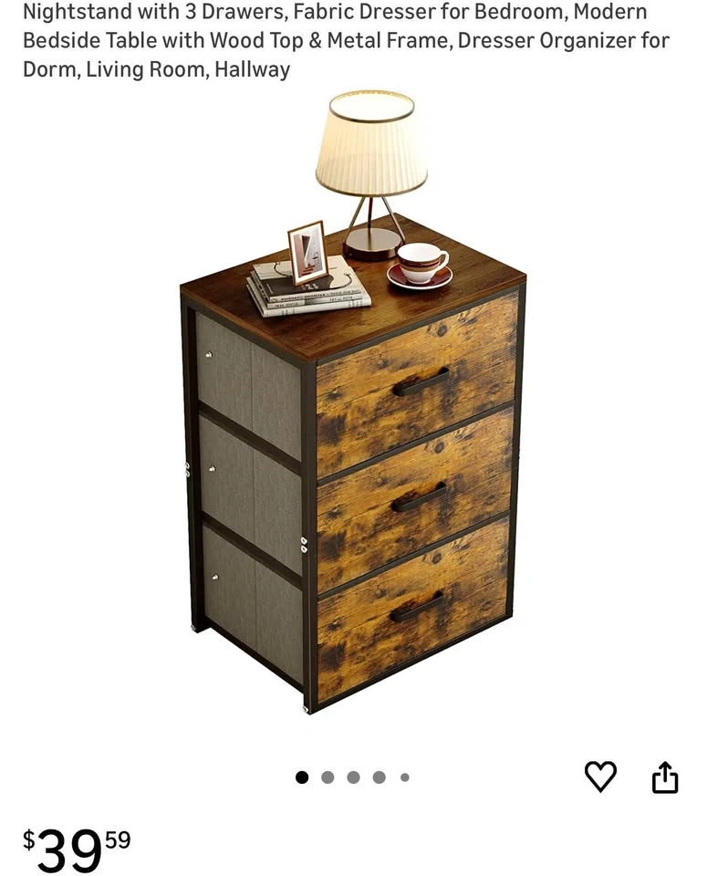 (New) Nightstand with 3 Drawers