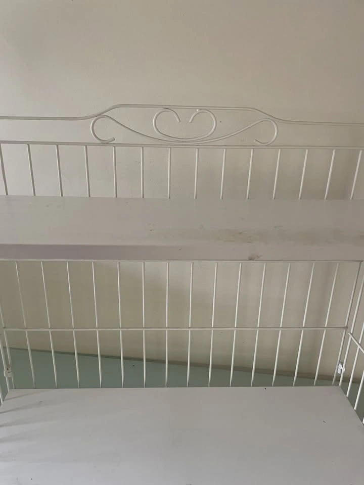 Metal display rack with wood shelves - photo 3