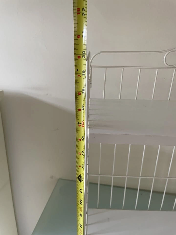 Metal display rack with wood shelves - photo 5