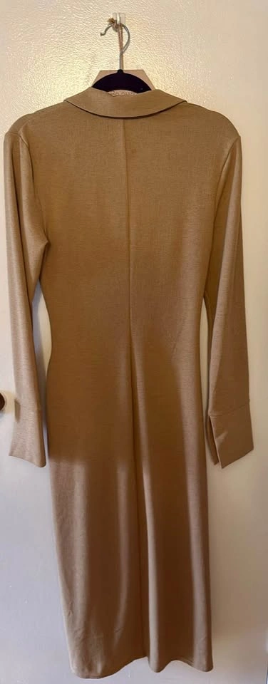 H&M Tan Collared Wrap Midi Dress Brand New With Tags - photo 2
