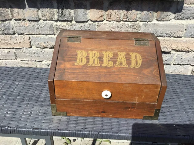Vintage Wood Bread Box thumbnail