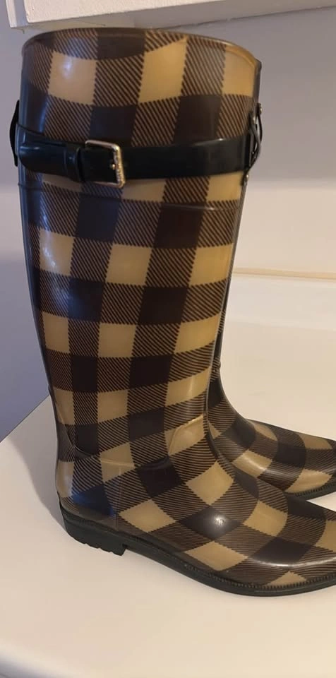 Women Ralph Lauren Checkered Rain Boots Size 9 - photo 2