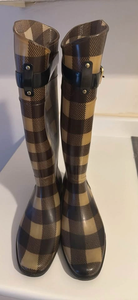 Women Ralph Lauren Checkered Rain Boots Size 9 - photo 3