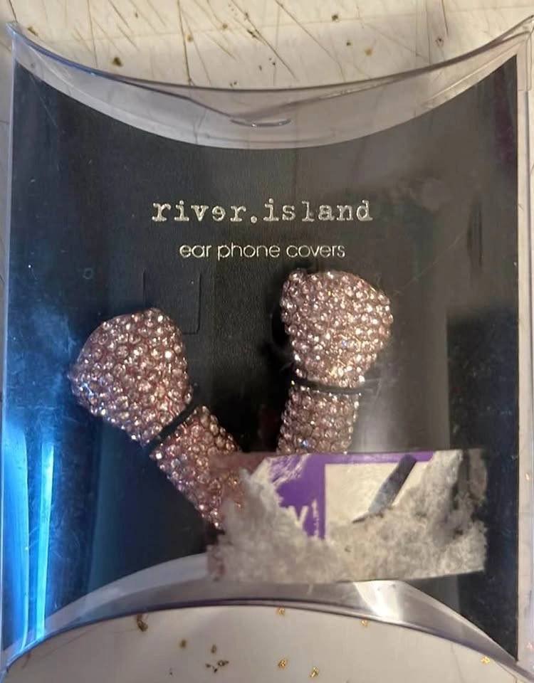 River Island Sparkly Rose Gold Earphone Covers for iPhone iPod