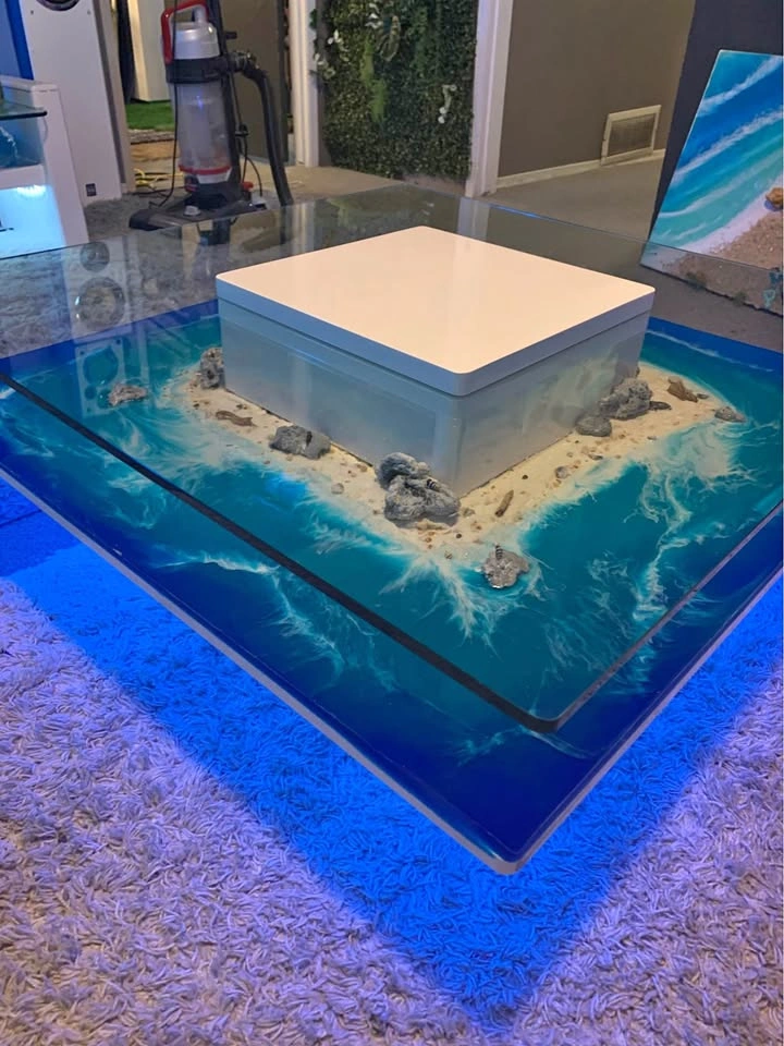 Handcrafted Ocean Resin Coffee Table