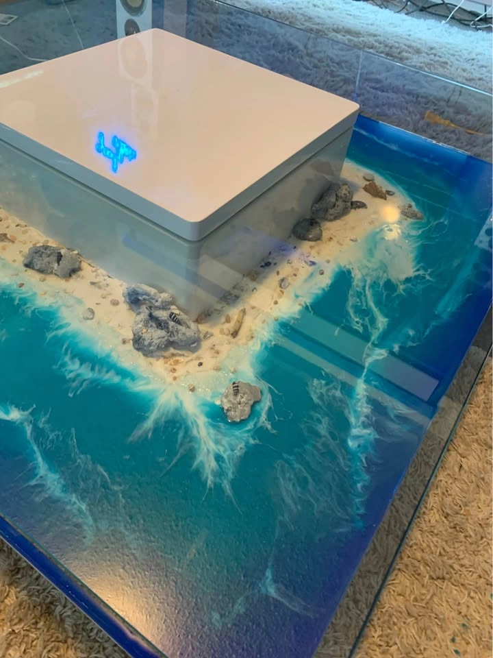 Handcrafted Ocean Resin Coffee Table - photo 2