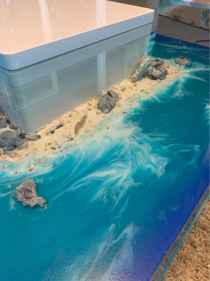 Handcrafted Ocean Resin Coffee Table - photo 4