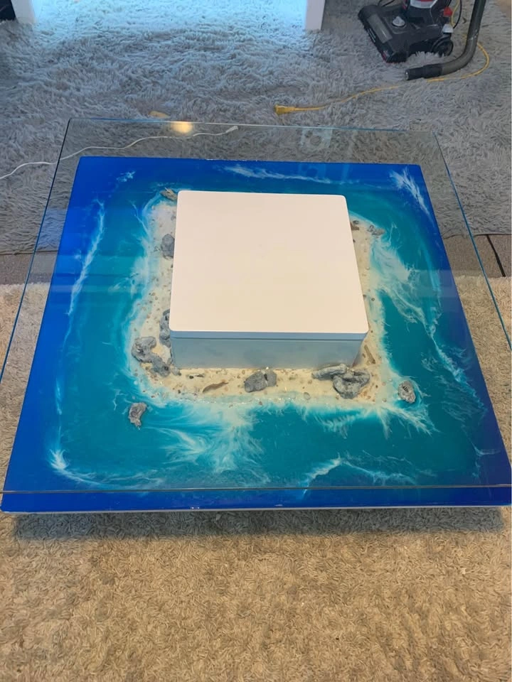 Handcrafted Ocean Resin Coffee Table - photo 5