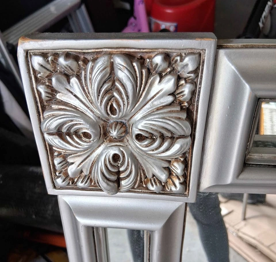 Antique wood mirror, Silver - photo 2