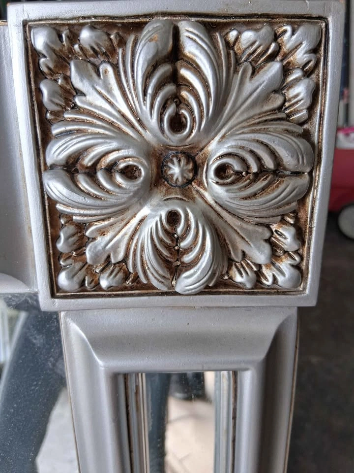 Antique wood mirror, Silver - photo 3