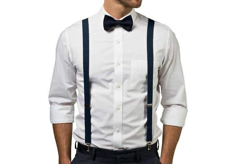 New navy blue suspenders - 6 pairs