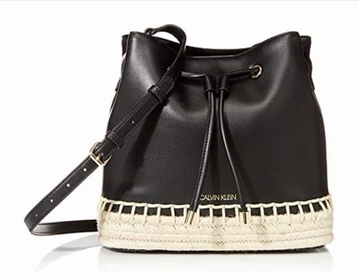Calvin Klein Gabrianna Bucket Drawstring Bag - Black/Gold