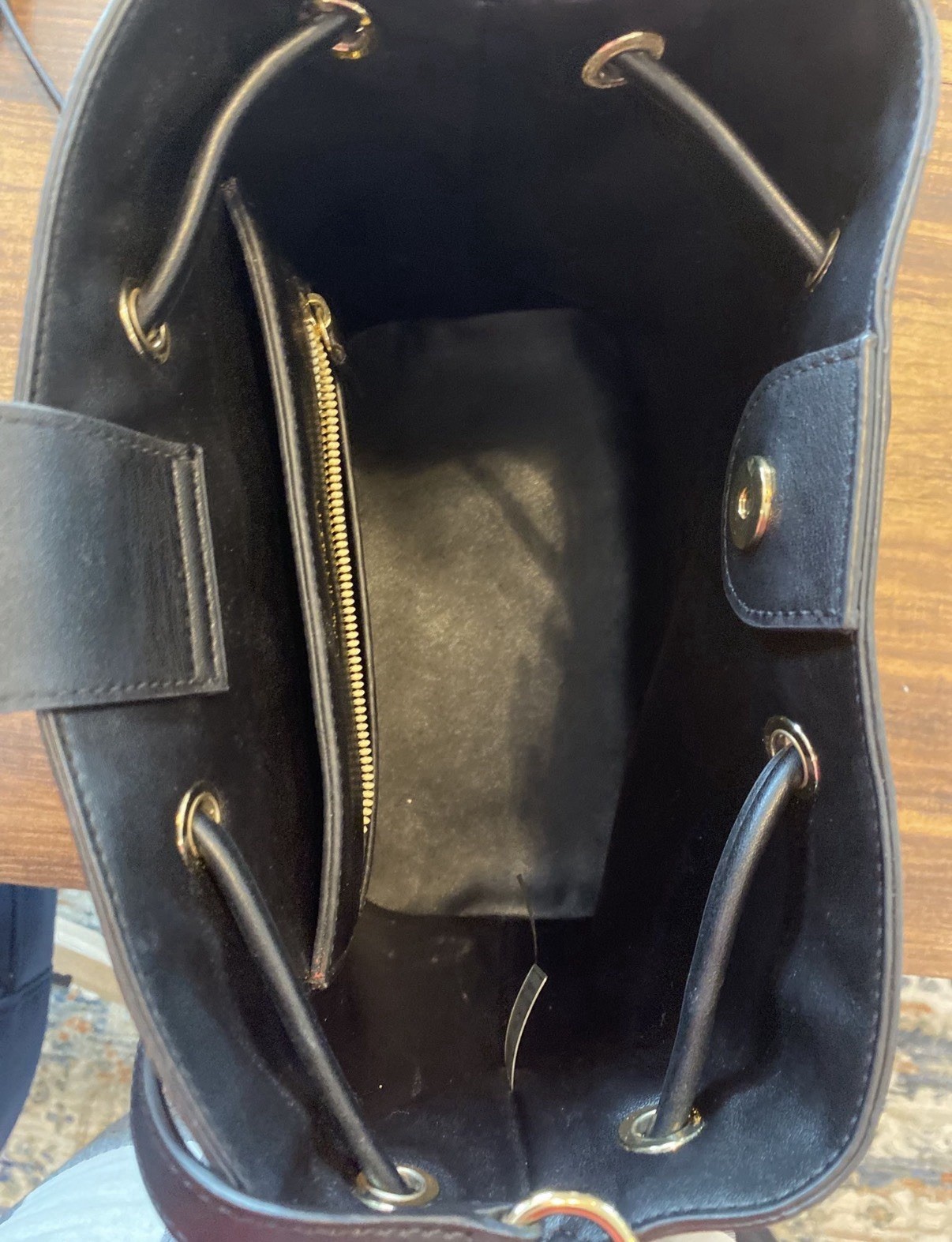Calvin Klein Gabrianna Bucket Drawstring Bag - Black/Gold - photo 2