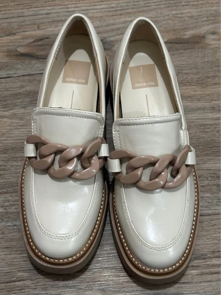 Dolce Vita Cream Loafers Chunky Chain Size 7 - photo 3