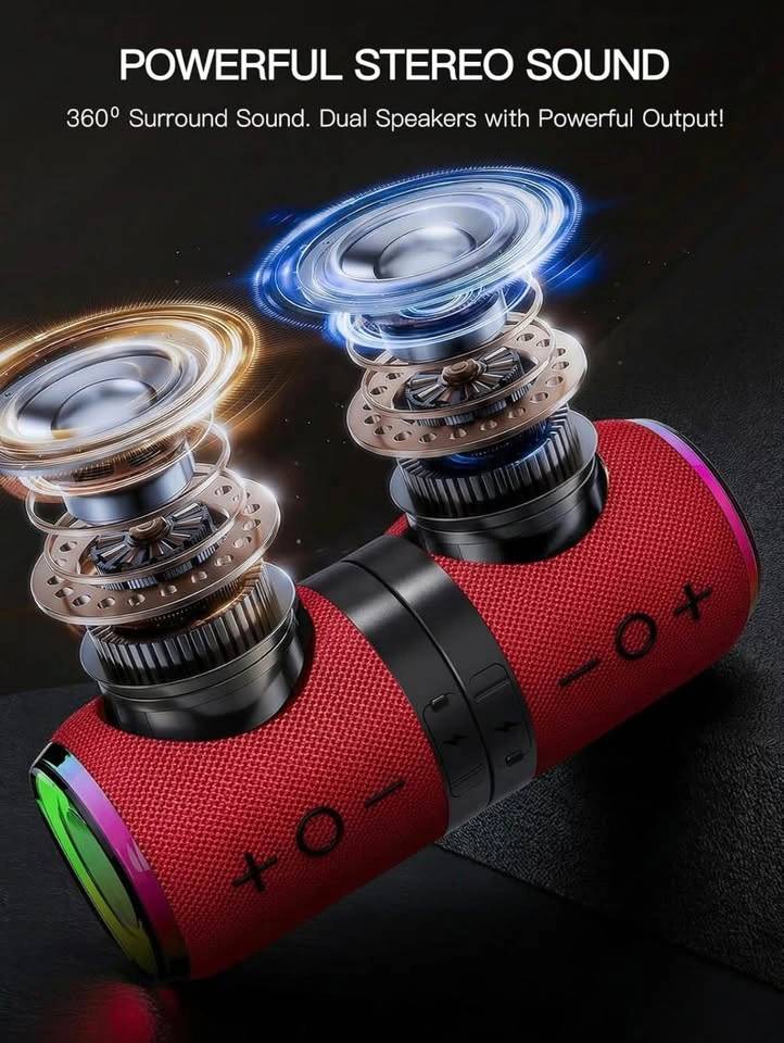 2 in 1 Magnetic Splittable Portable Wireless Speaker (Red/Black) - photo 2