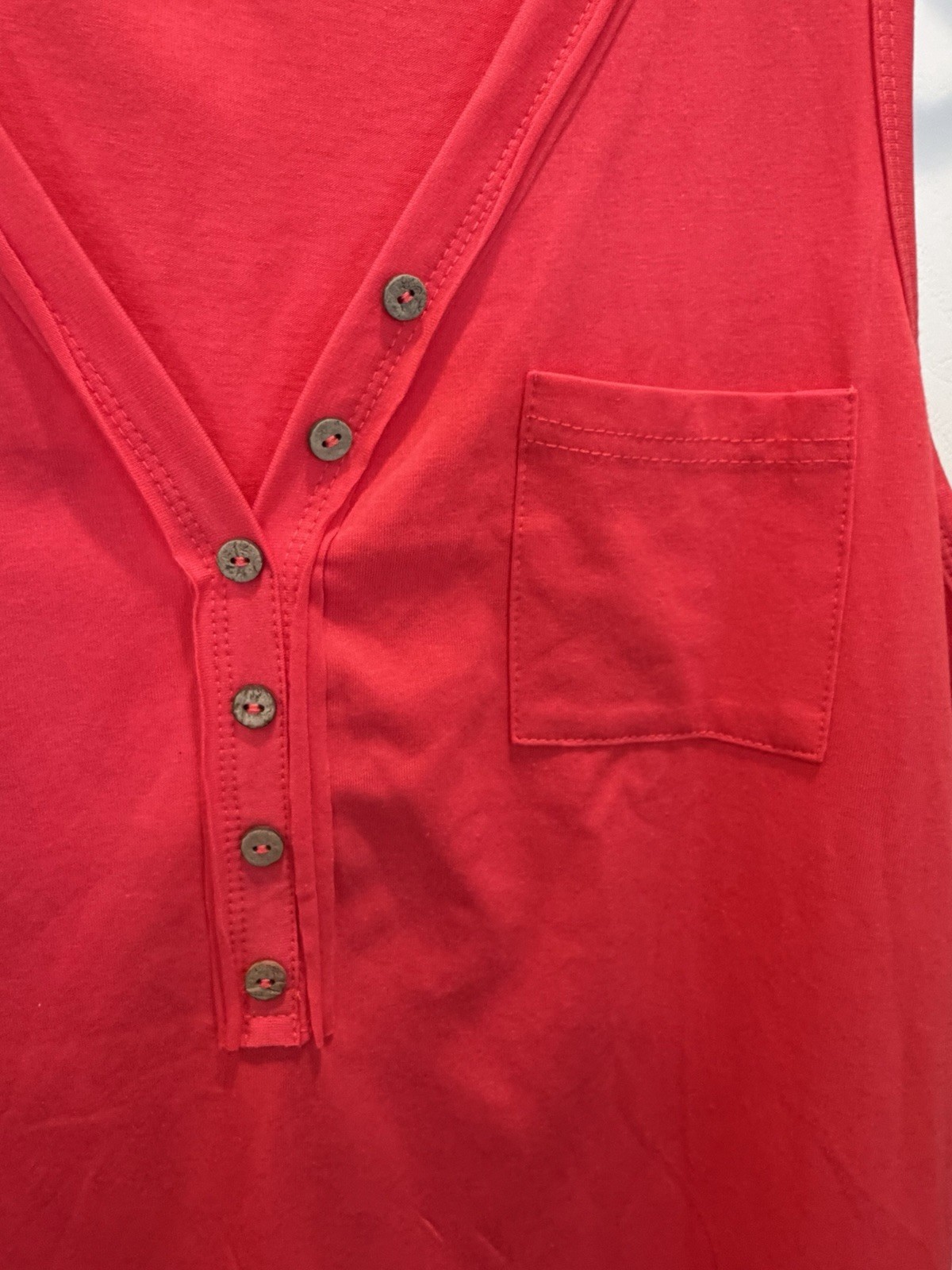 Women's Deep Coral Sleeveless V-neck Tank Top - Size L - photo 2