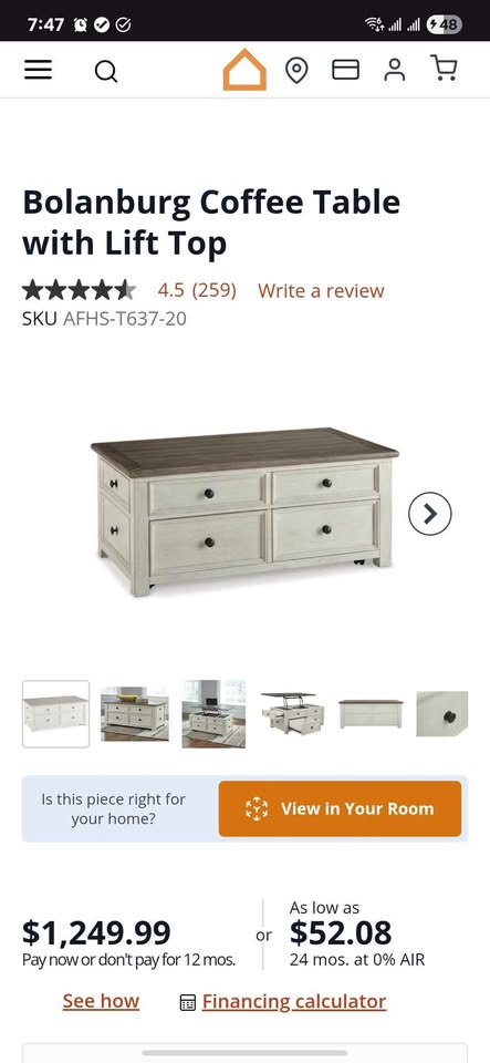 Ashley lift top coffee table - photo 2