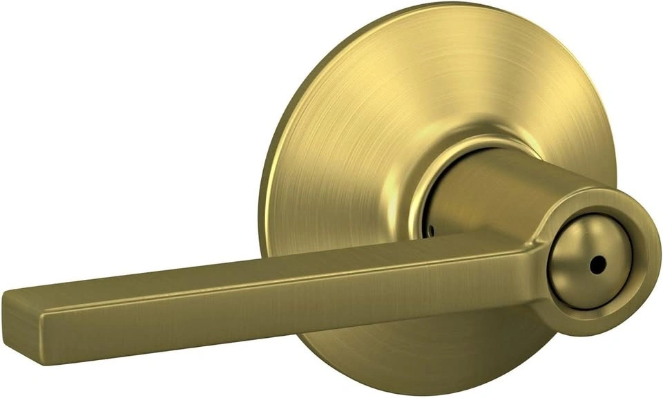 New Schlage F40LAT608 Latitude Privacy Door Lever Set
