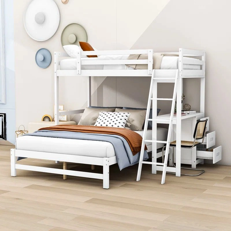 Jalayla Twin over Full Bunk Bed with Desk