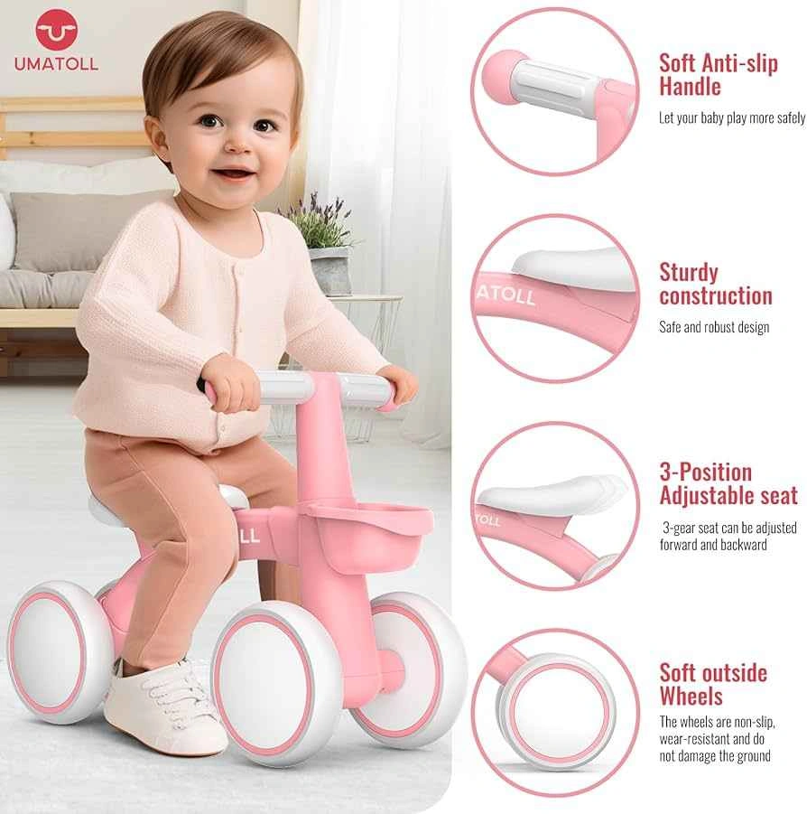 Brand New Pink Baby Balance Bike with Lighted Wheels - photo 2