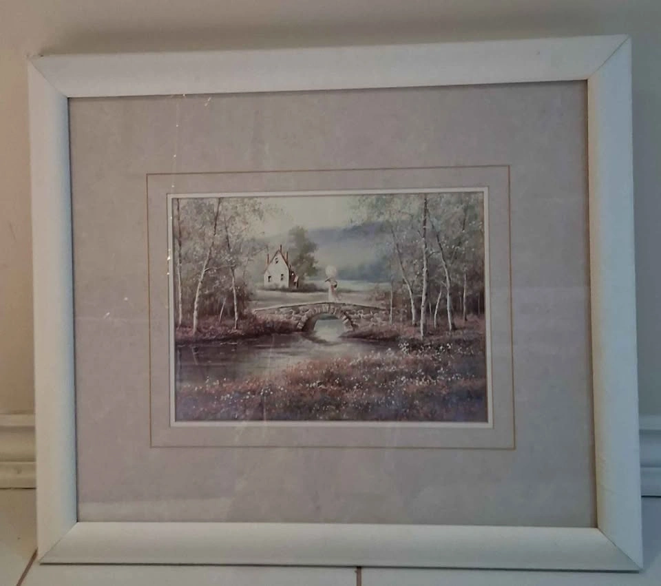Framed Pictures - Lady in Gazebo & Lady on Bridge - photo 2