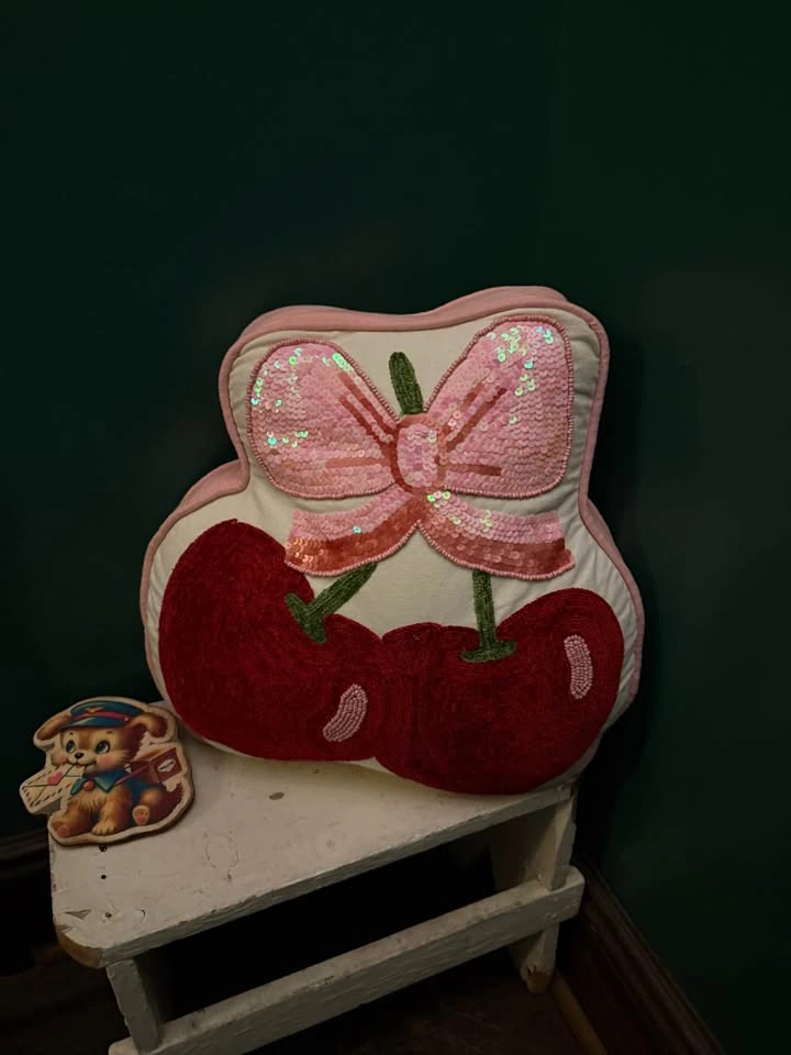 Beaded Cherries Pillow - photo 2