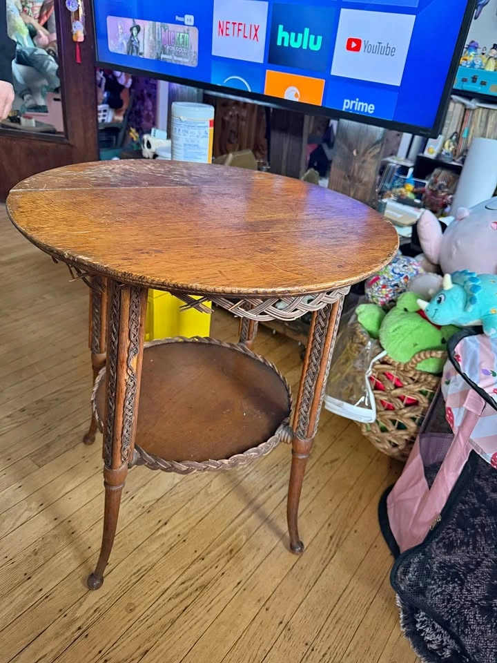 vintage wooden side table