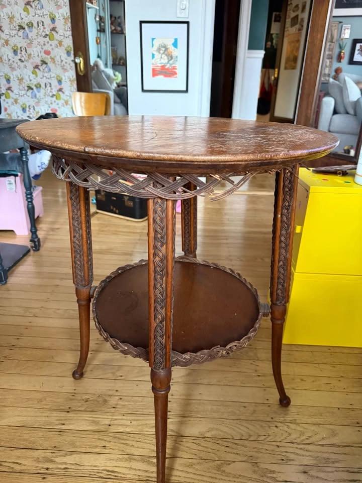 vintage wooden side table - photo 4