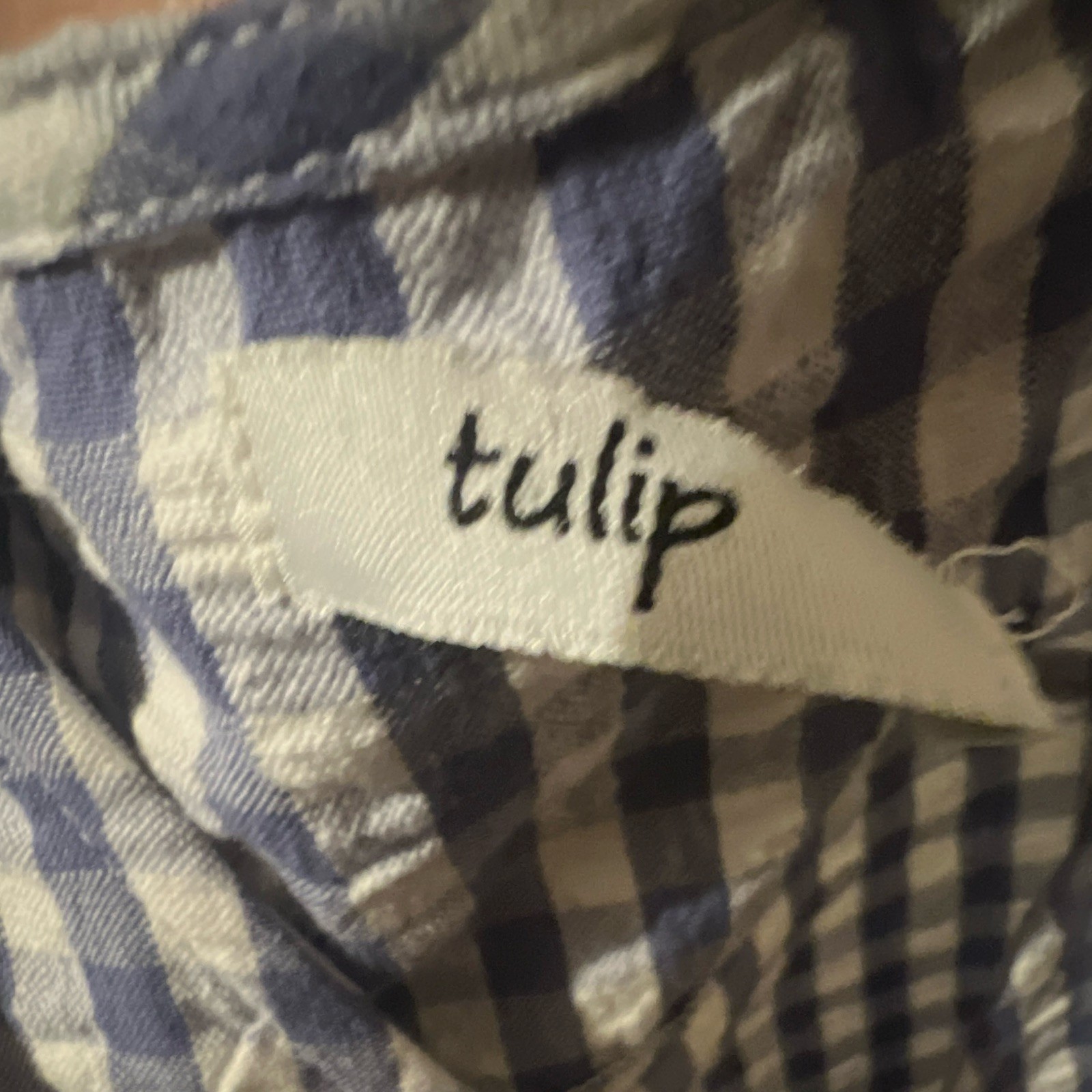 Tulip Blue/White Gingham Sleeveless V-Neck Wide-Leg Jumpsuit M - photo 4
