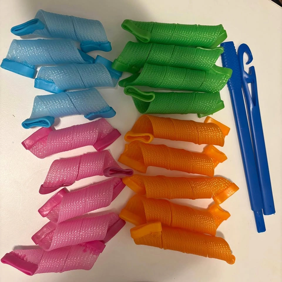 Colorful No Heat Spiral Hair Curlers with Hooks