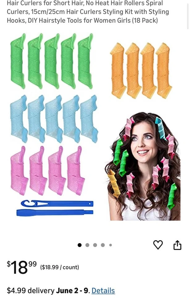 Colorful No Heat Spiral Hair Curlers with Hooks - photo 2