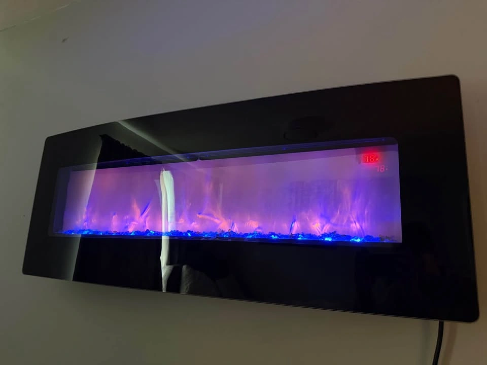 Modern Wall-Mounted Electric Fireplace / Space Heater – 4 ft - photo 2