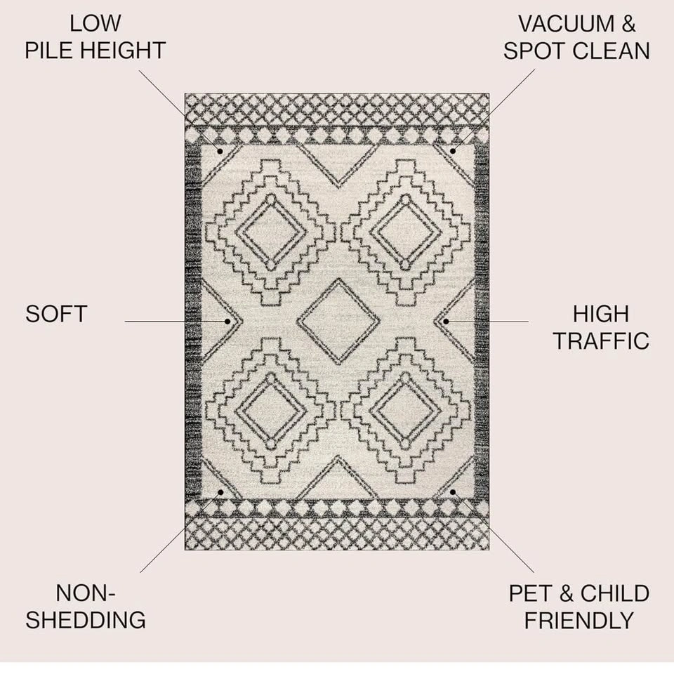 JONATHAN Y Bohemian Area Rug 5'5"x7'7" - Easy Clean - photo 2