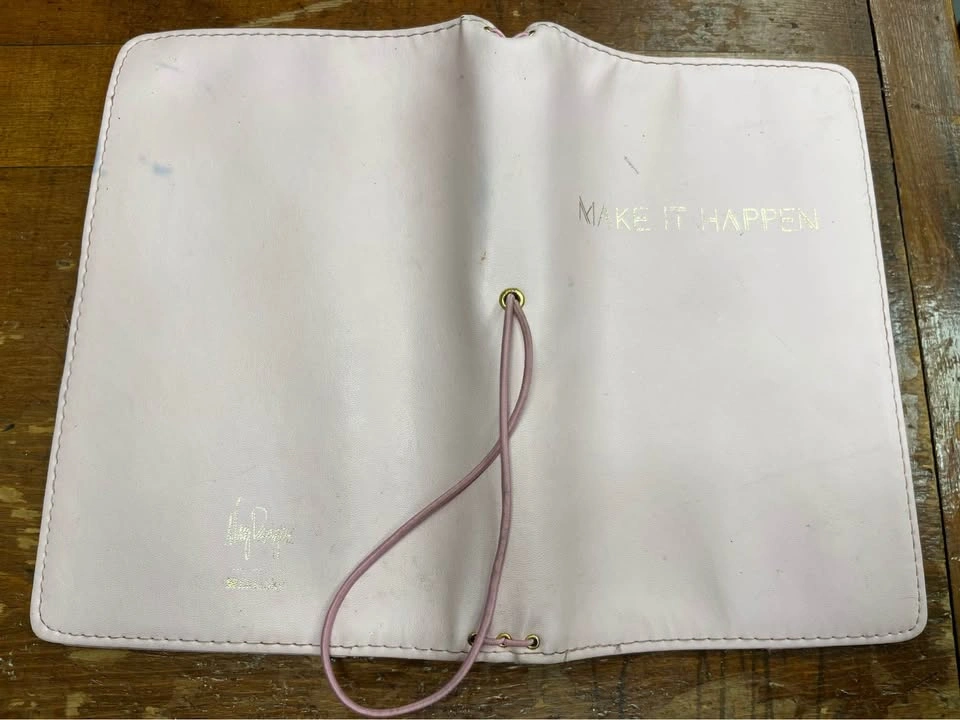 Pink Leather Journal with "MAKE IT HAPPEN" Embossed - photo 2