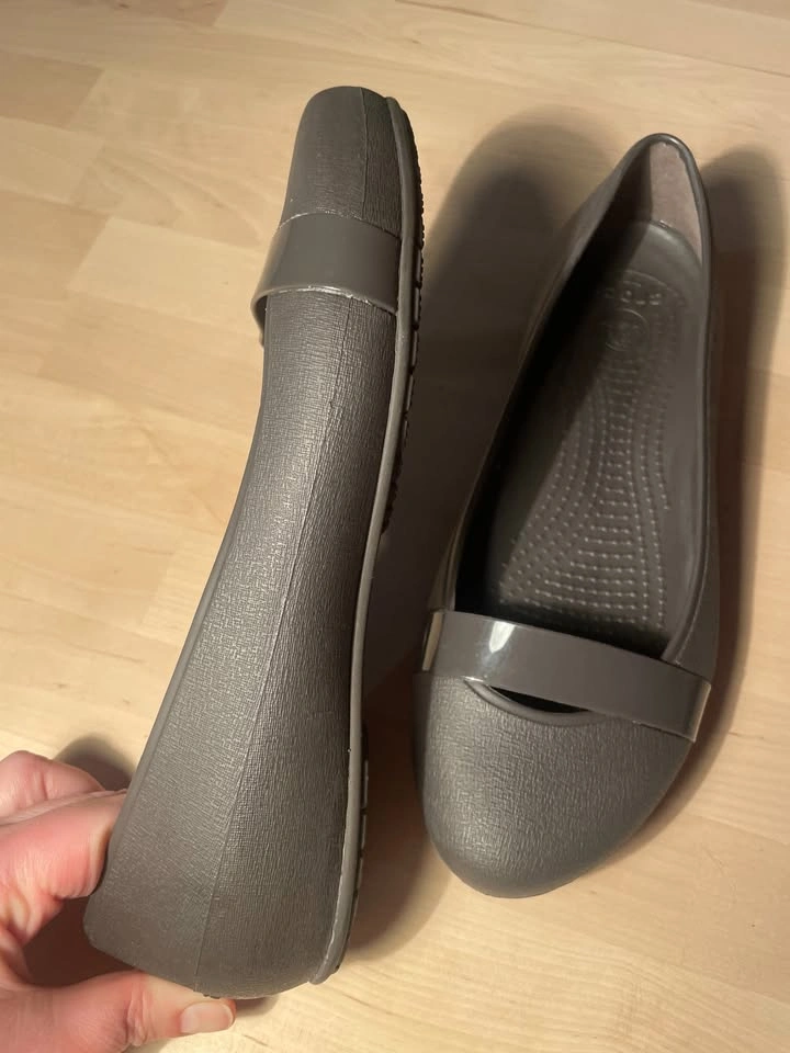 Crocs Brynn Ballet Flats Grey/Brown Cap Toe US 7 - photo 3