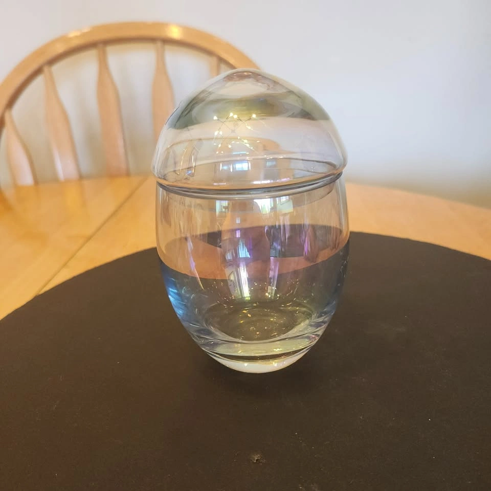 Tarnow Iridescent Glass Jar with Lid - photo 3