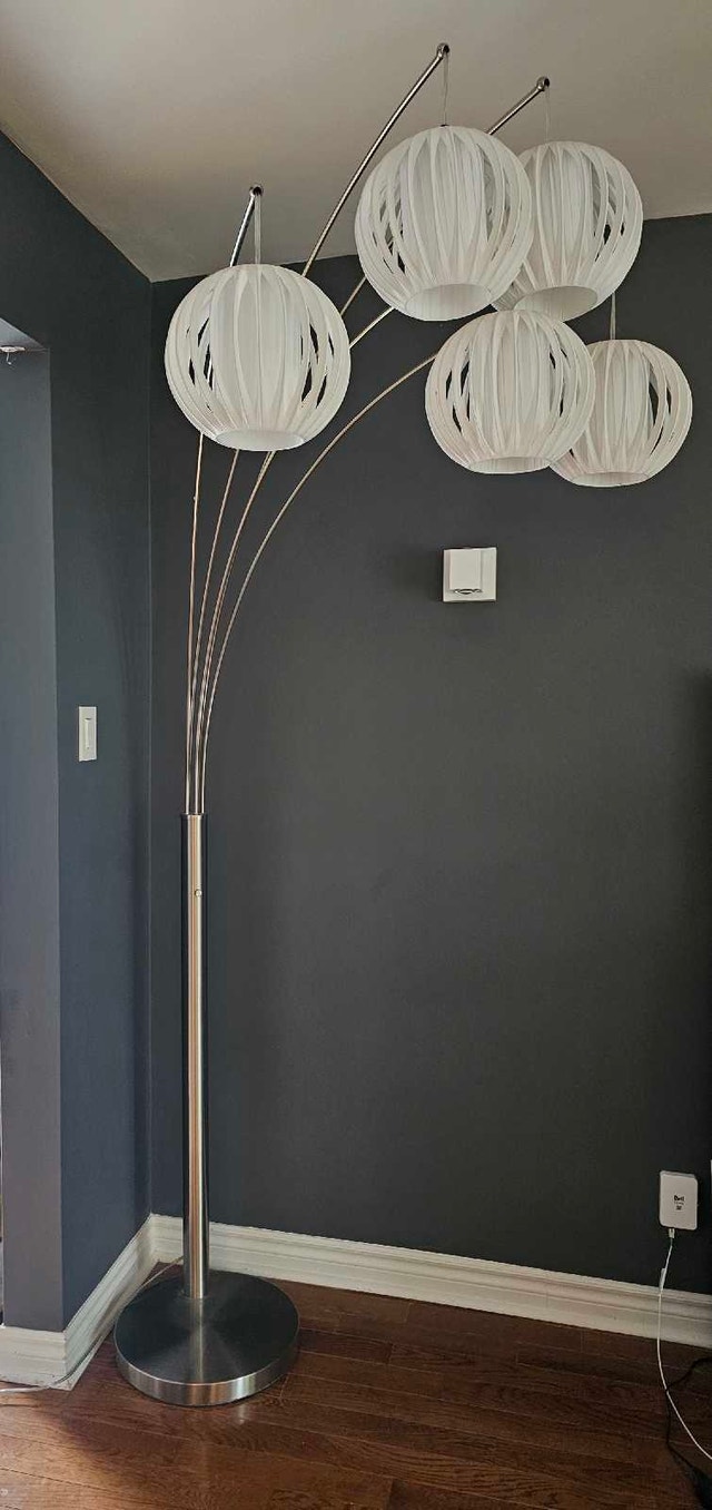 Urban Barn Lantern 5 Floor Lamp - White/Nickel