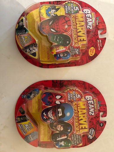 VINTAGE 2004 Marvel Mighty Beanz Series 1&2 - 5 packs