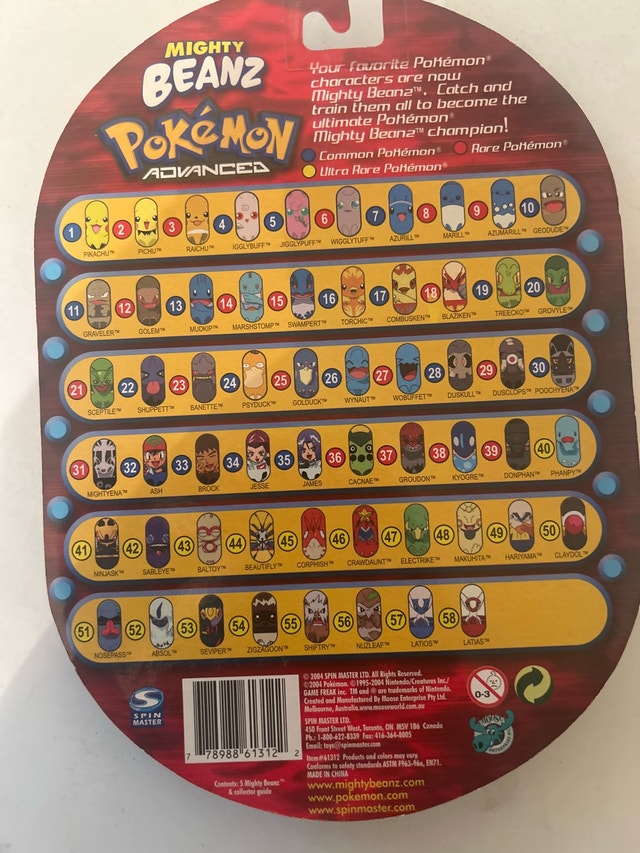 VINTAGE 2004 Pokémon advanced Mighty Beanz 5 pack - photo 2