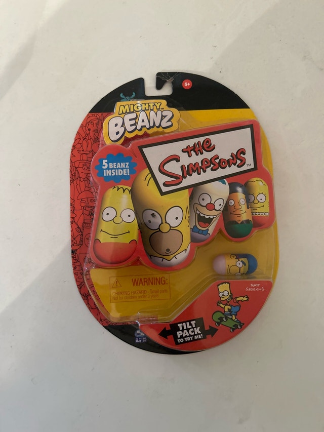 VINTAGE 2004 SIMPSONS MIGHTY BEANZ 5 pack