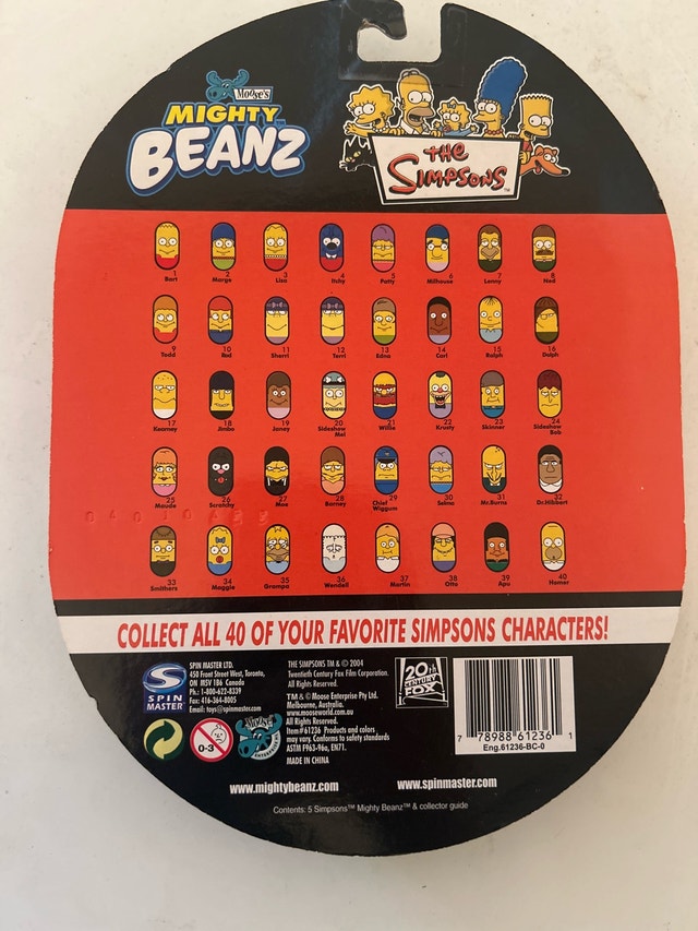 VINTAGE 2004 SIMPSONS MIGHTY BEANZ 5 pack - photo 2